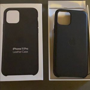 iPhone 11 Pro black leather case